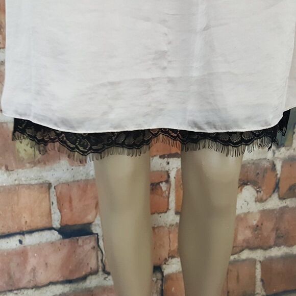 tommy Hilfiger Champagne satin skirt lace 6 NEW - Picture 3 of 6